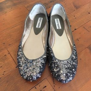 Silver Sequin Steve Madden Flats